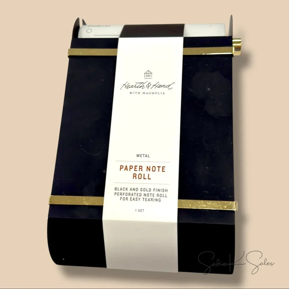 Metal Note Paper Roll Dispenser Black/Brass - Hearth‎ & Hand Magnolia, Target